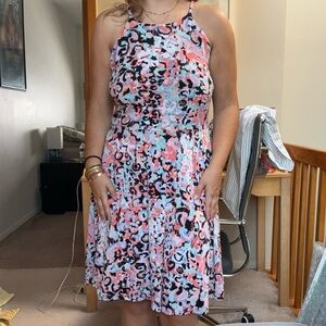 Fit and flare patterned dress